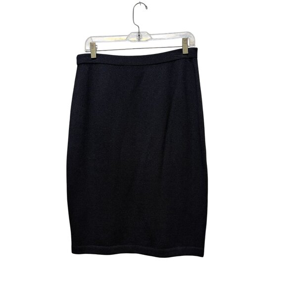 St John Basics Black Knit Pencil Skirt Size 8 - Picture 2 of 4